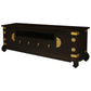 HIROKO SOLID MAHOGANY CHINESE STYLE TV UNIT 2 DOORS & 4 DRAWERS IN CHOCOLATE 190 CM - MyChocolateWood