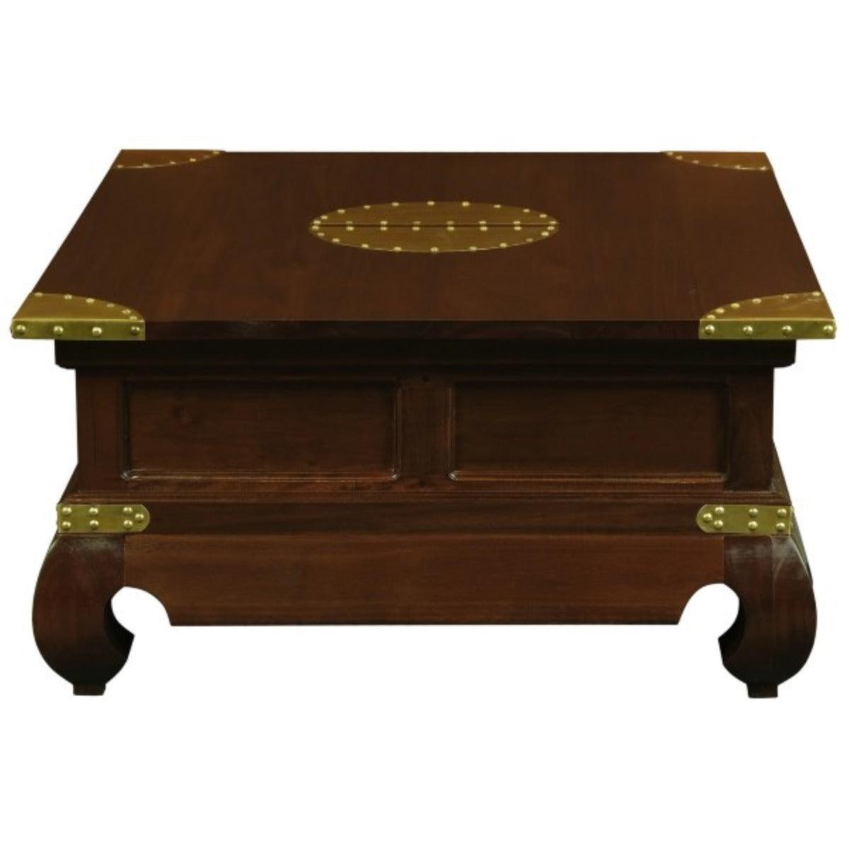HIROKO SOLID MAHOGANY CHINESE STYLE 4 DRAWERS RECTANGULAR COFFEE TABLE IN MAHOGANY