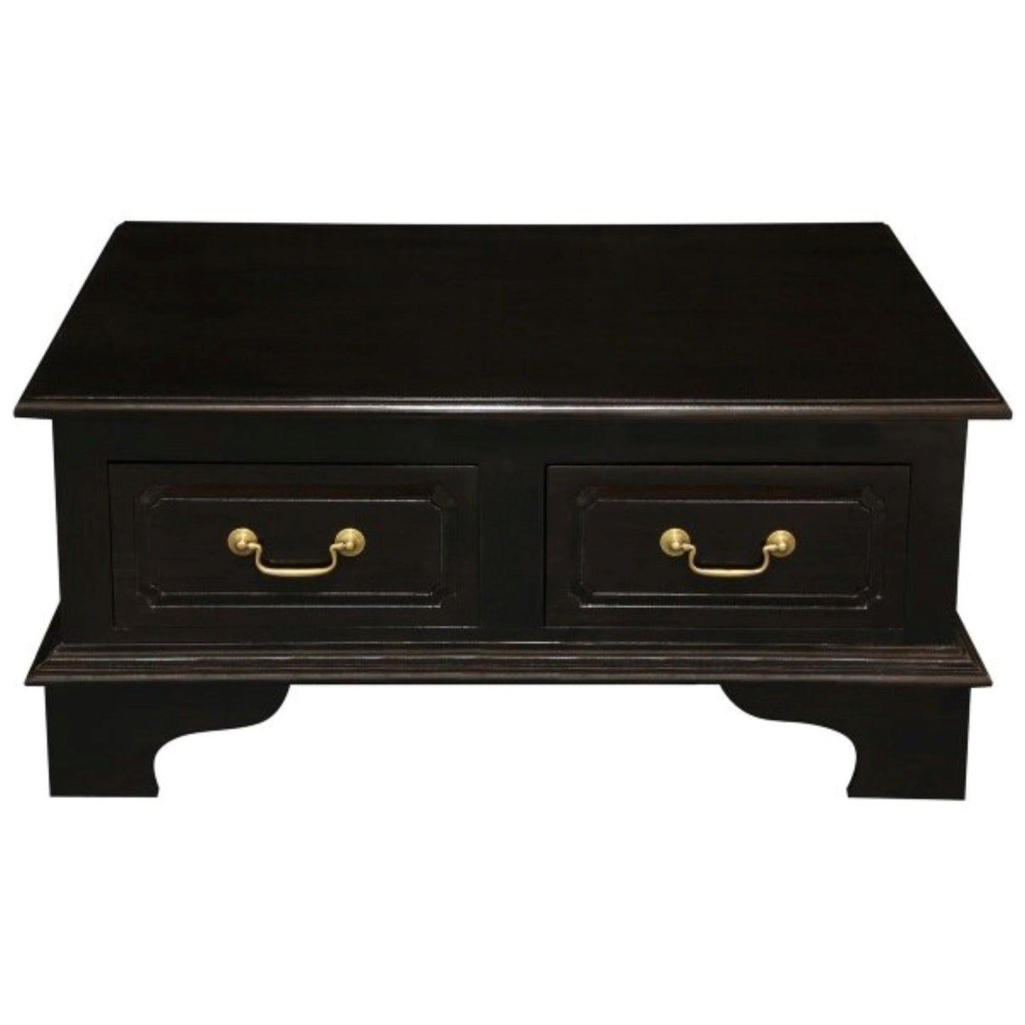 KLEVERSON SOLID MAHOGANY 4 DRAWERS RECTANGULAR COFFEE TABLE IN CHOCOLATE