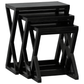 BRESCIA SOLID MAHOGANY NEST OF TABLES/SET OF 3 SMALL SOLID MAHOGANY TABLES IN BLACK - MyChocolateWood