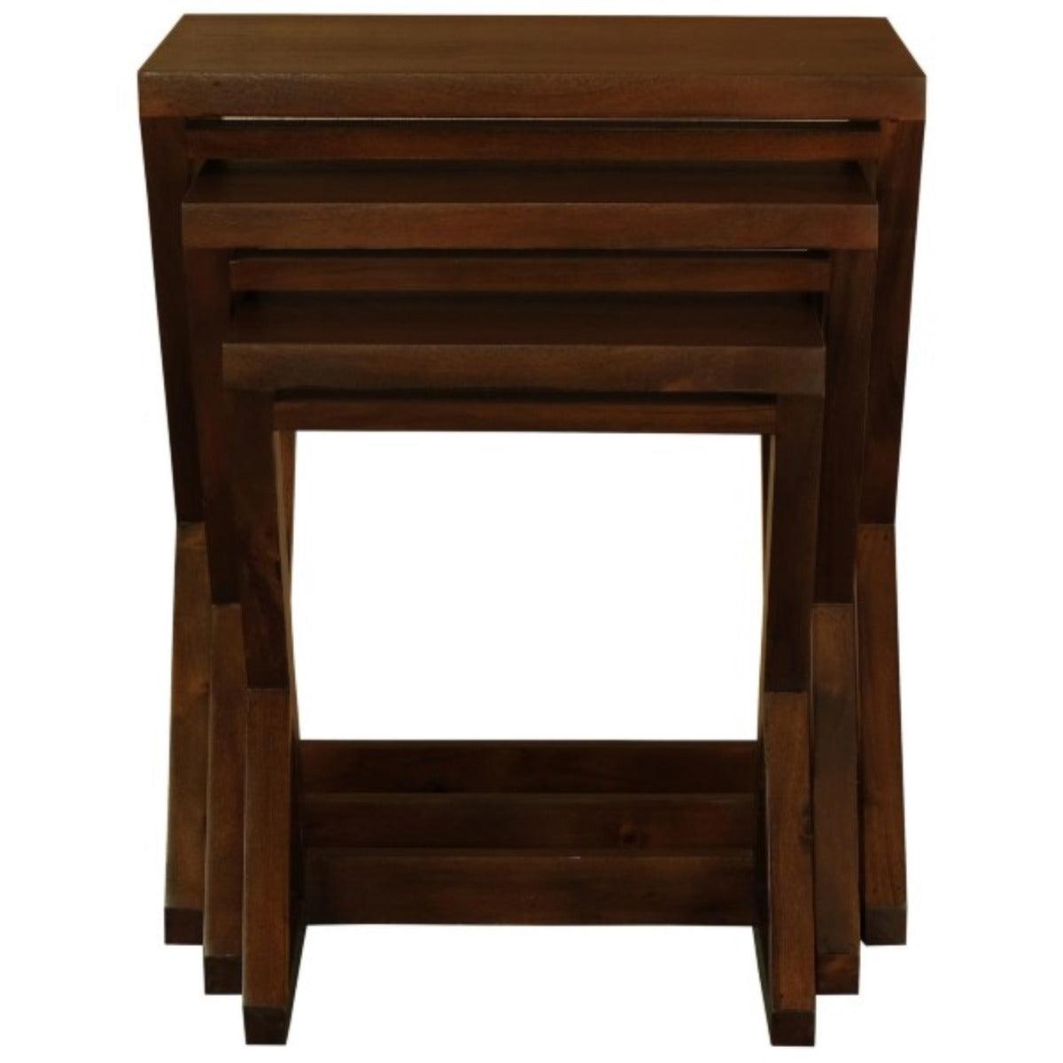 BRESCIA SOLID MAHOGANY NEST OF TABLES/SET OF 3 SMALL SOLID MAHOGANY TABLES IN MAHOGANY