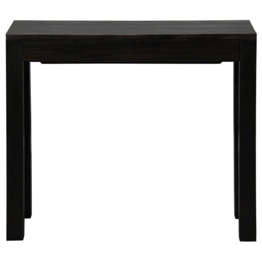 TANAKA SOLID MAHOGANY TIMBER CONSOLE TABLE/HALL TABLE WITH 1 HIDDEN DRAWER 90CM IN CHOCOLATE