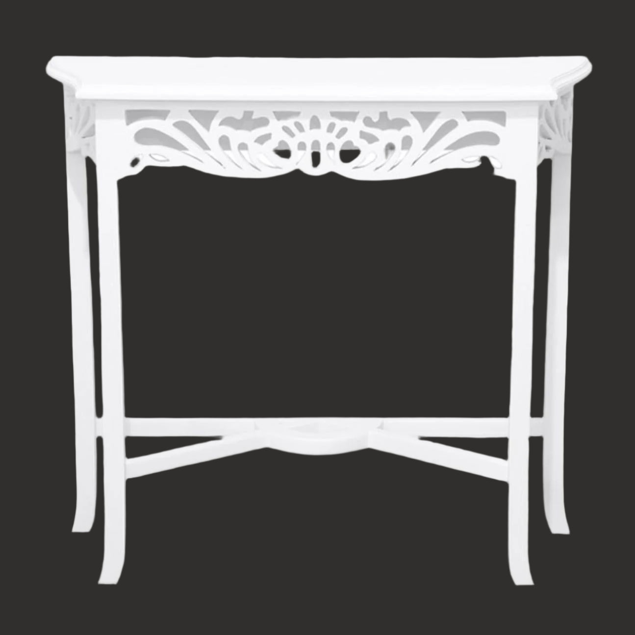 MANOR SOLID MAHOGANY TIMBER CONSOLE TABLEHALL TABLE WHITE 82CM