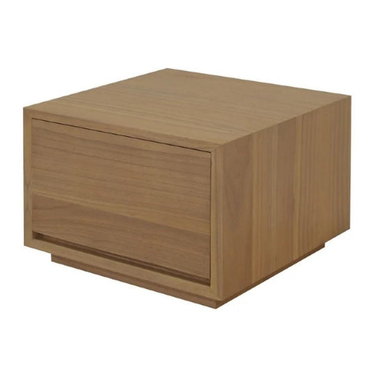 CARDEW SOLID WHITE CEDAR TIMBER 1 DRAWER LOW BEDSIDE TABLE IN NATURAL