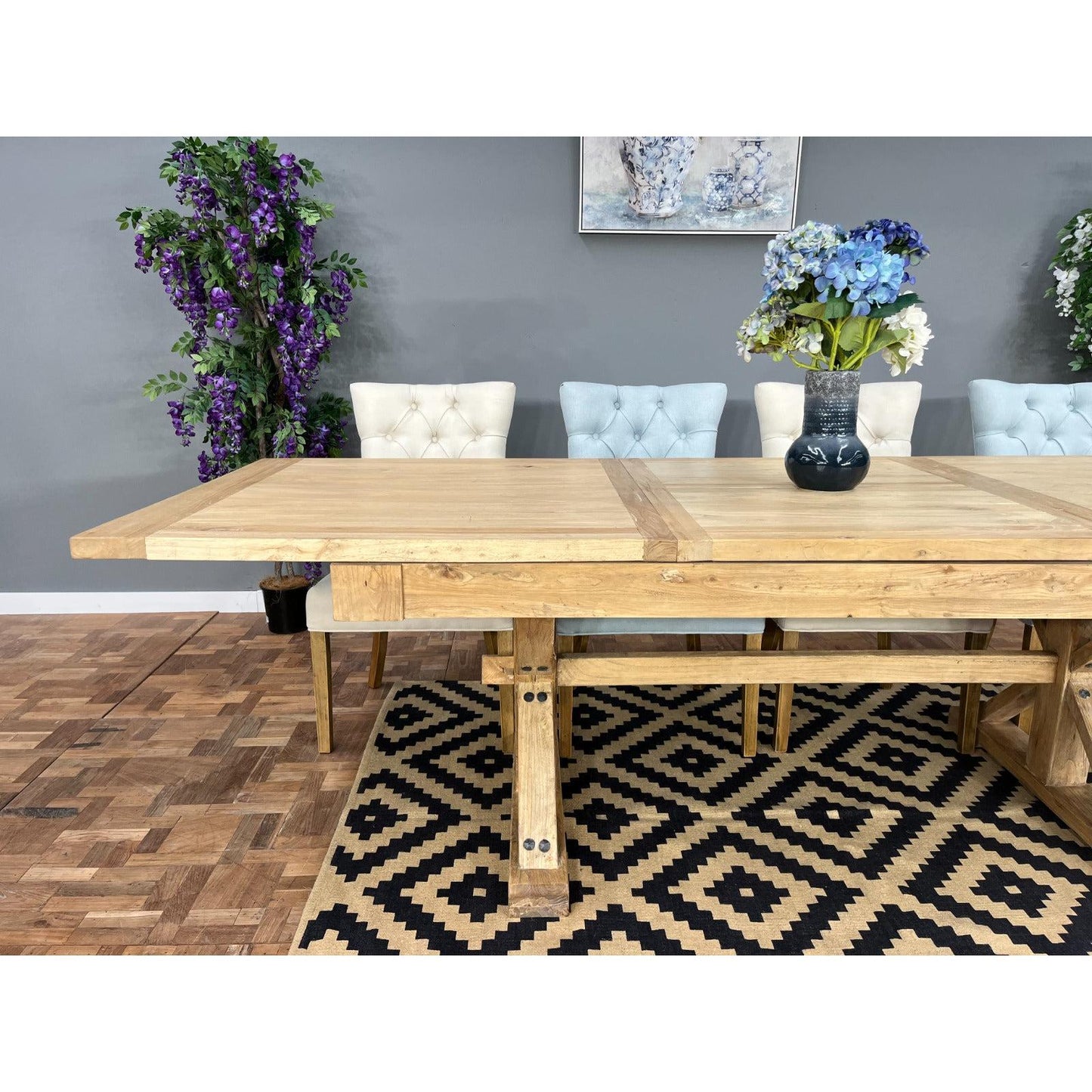 BORDEAUX EXTENSION DINING TABLE IN RECLAIMED ELM
