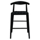 ELLIOT OAK BARSTOOL WITH GENUINE WOVEN LEATHER BLACK