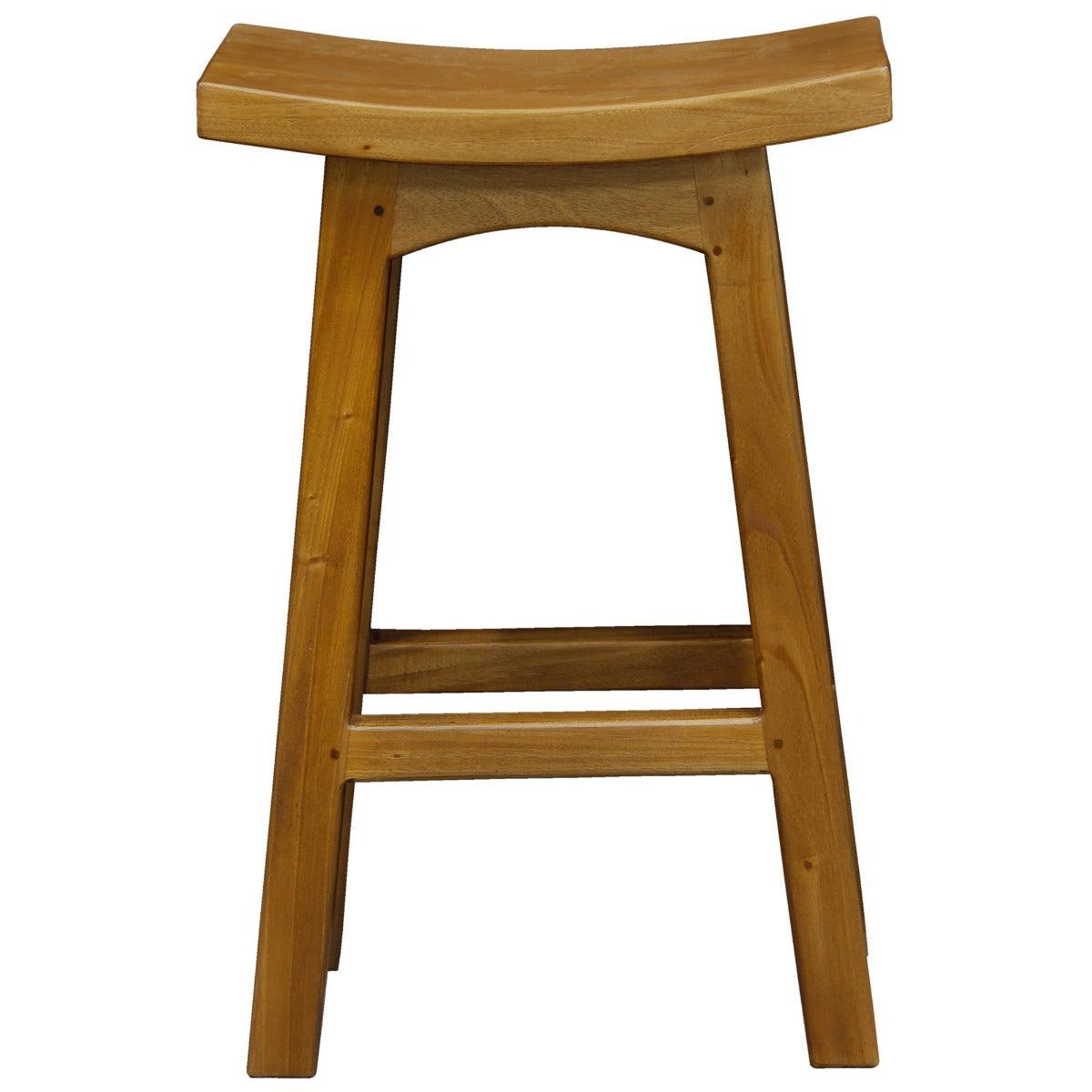 LORIAN SOLID MAHOGANY TIMBER KITCHEN/BAR STOOL 67CM HIGH - LIGHT PECAN