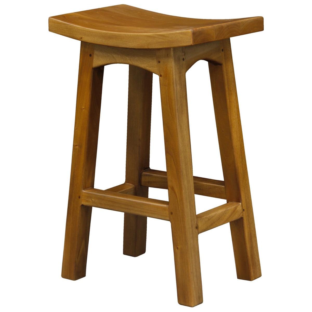 LORIAN SOLID MAHOGANY TIMBER KITCHEN/BAR STOOL 67CM HIGH - LIGHT PECAN