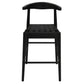 ELLIOT OAK BARSTOOL WITH GENUINE WOVEN LEATHER SET OF 2 IN BLACK
