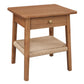 KELLY WHITE CEDAR TIMBER 1 DRAWER BEDSIDE TABLE ALMOND - MyChocolateWood