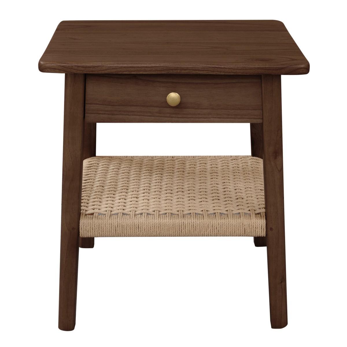 KELLY WHITE CEDAR TIMBER 1 DRAWER BEDSIDE TABLE WALNUT - MyChocolateWood