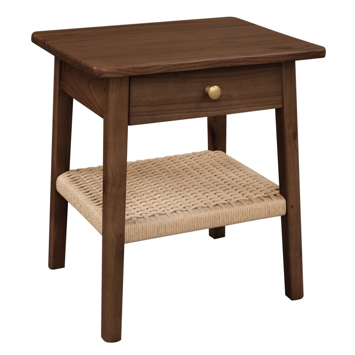 KELLY WHITE CEDAR TIMBER 1 DRAWER BEDSIDE TABLE WALNUT - MyChocolateWood