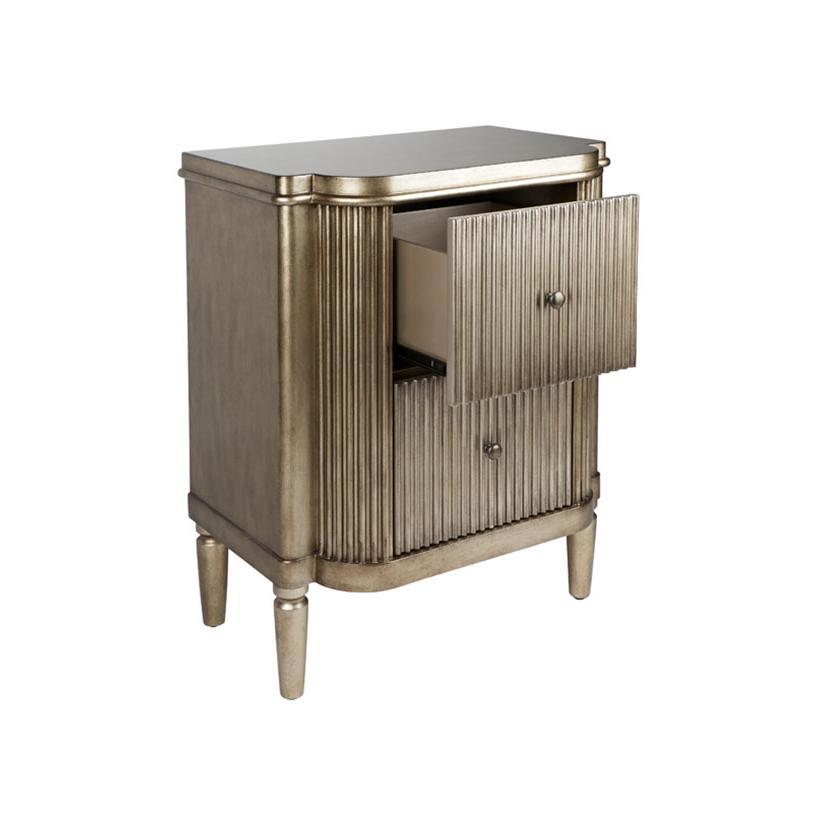 ARIELLE BEDSIDE TABLE - ANTIQUE GOLD - MyChocolateWood