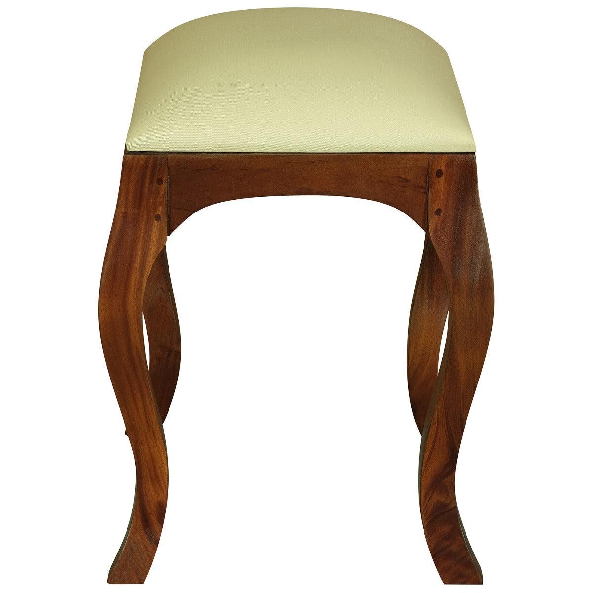 QUEEM ANNE SOLID MAHOGANY DRESSING STOOL - MAHOGANY