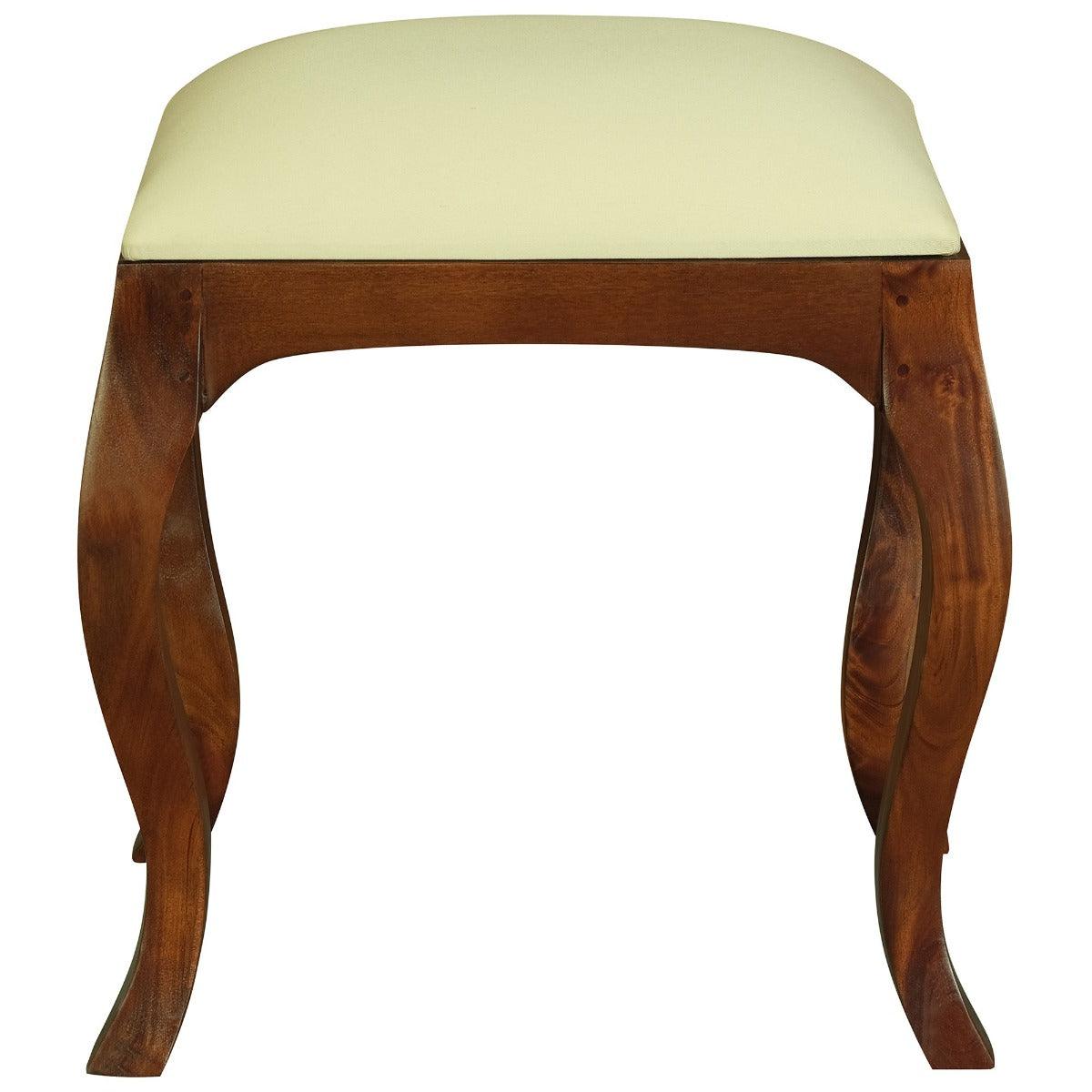QUEEM ANNE SOLID MAHOGANY DRESSING STOOL - MAHOGANY