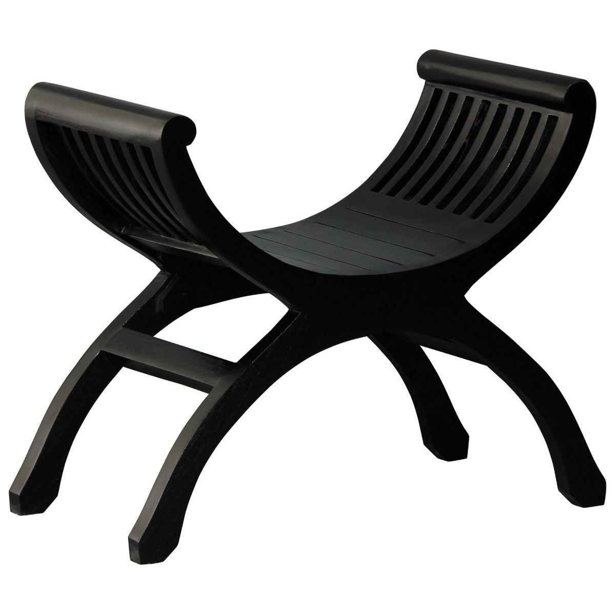 CHENGLEI OPIUM STYLE LEG SINGLE SEATER FULL TIMBER BENCH IN BLACK