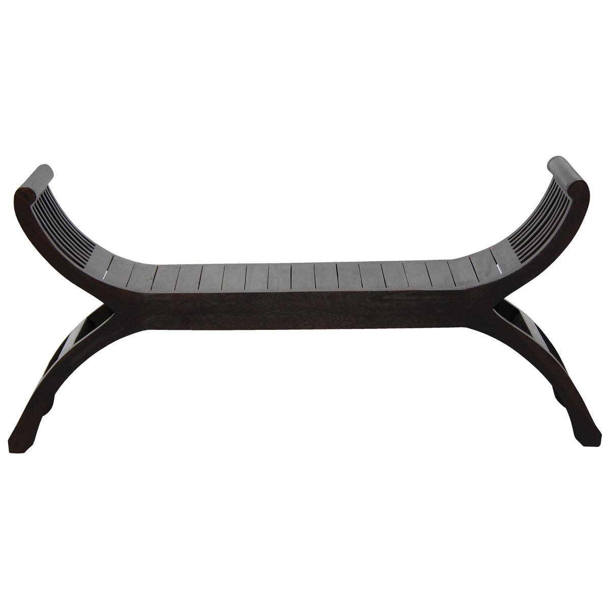 CHENGLEI OPIUM STYLE LEG FULL TIMBER 2-SEATER BENCH IN CHOCOLATE