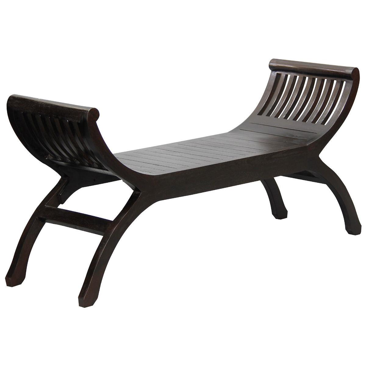 CHENGLEI OPIUM STYLE LEG FULL TIMBER 2-SEATER BENCH IN CHOCOLATE