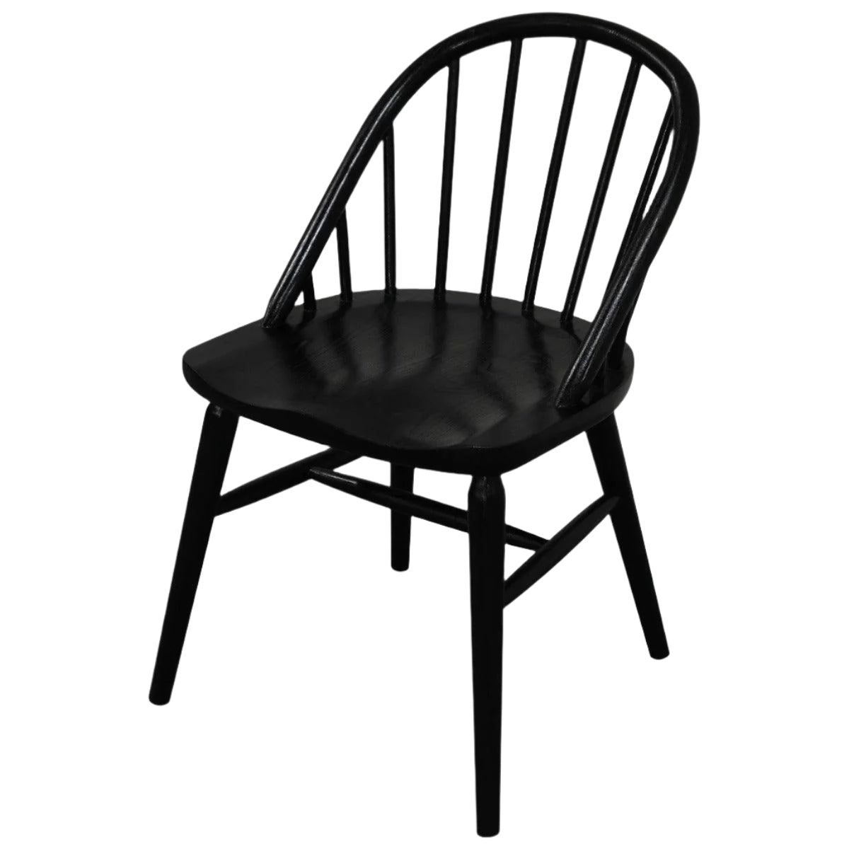 VERA SOLID OAK DINING CHAIRS IN BLACK SET OF 2