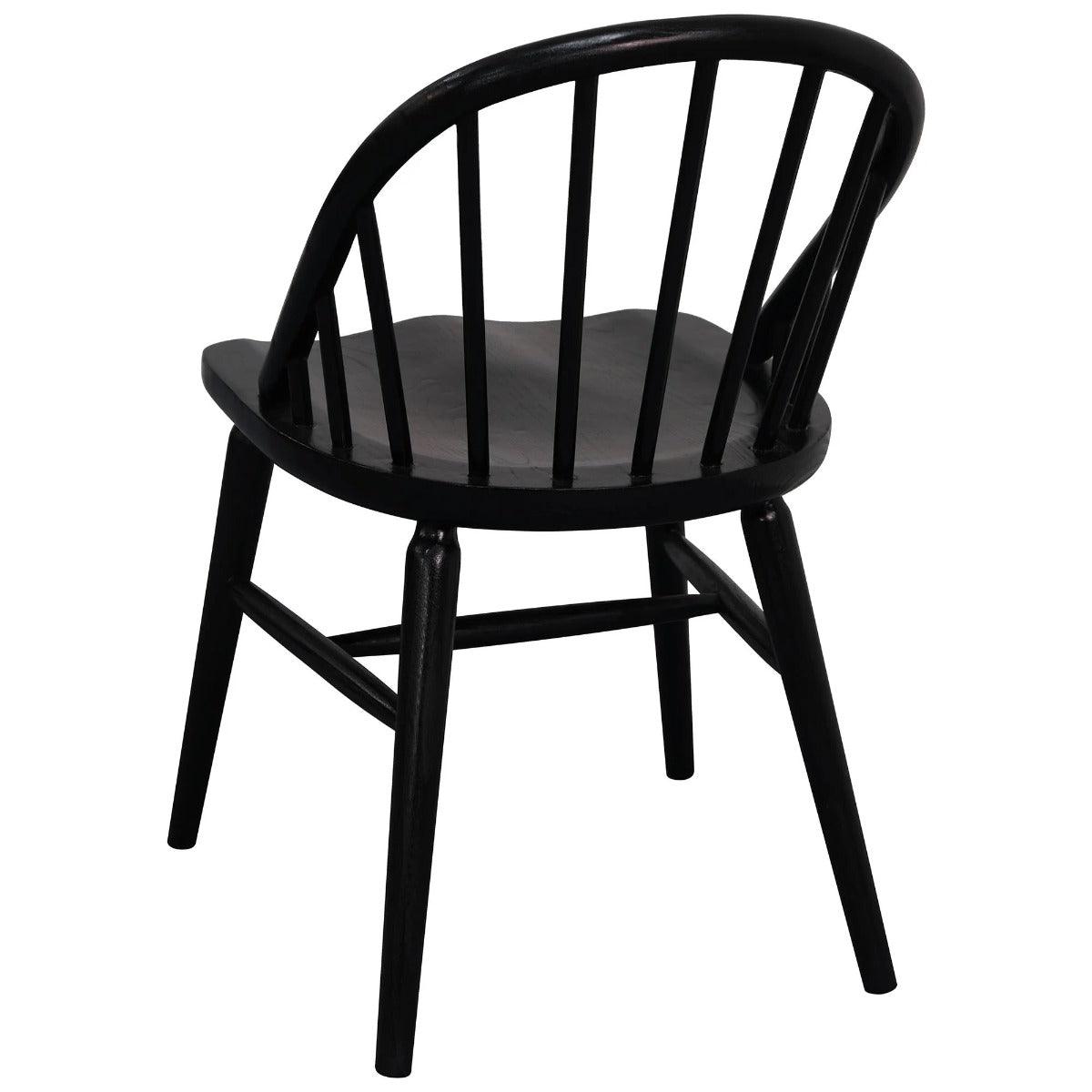 VERA SOLID OAK DINING CHAIRS IN BLACK SET OF 2