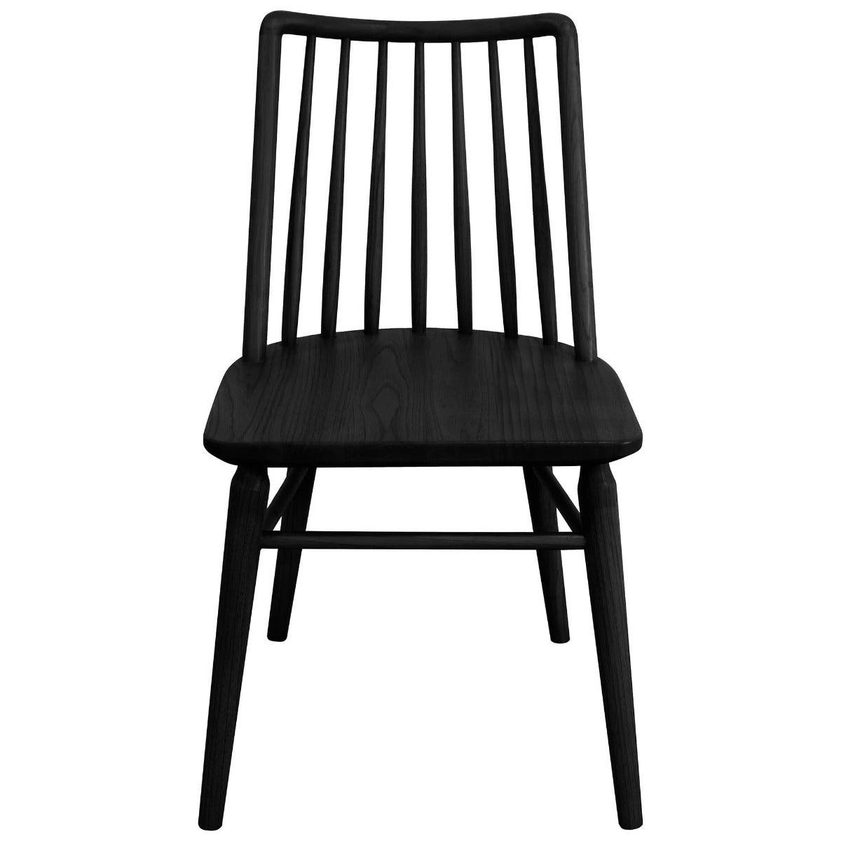 RIVIERA SOLID OAK DINING CHAIRS IN BLACK SET OF 2