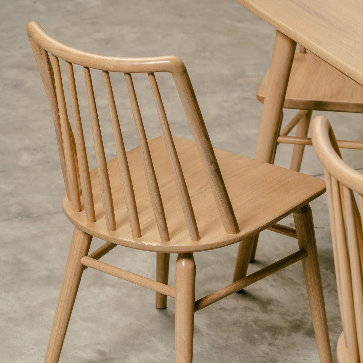 RIVIERA SOLID OAK DINING CHAIRS IN NATURAL SET OF 2