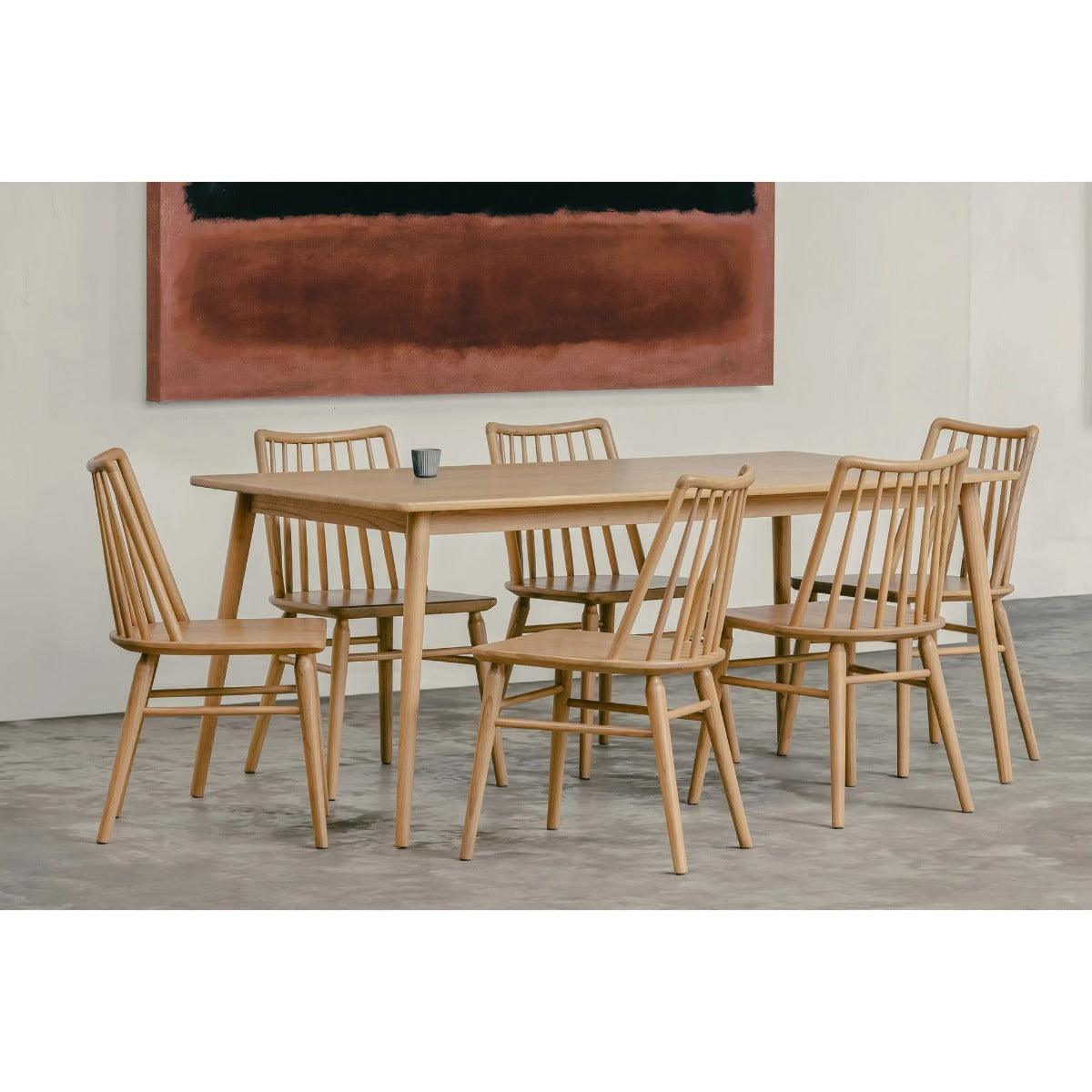 RIVIERA SOLID OAK DINING CHAIRS IN NATURAL SET OF 2