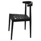 ELLIOT OAK DINING CHAIR WITH GENUINE WOVEN LEATHER BLACK