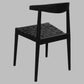 ELLIOT OAK DINING CHAIR WITH GENUINE WOVEN LEATHER BLACK