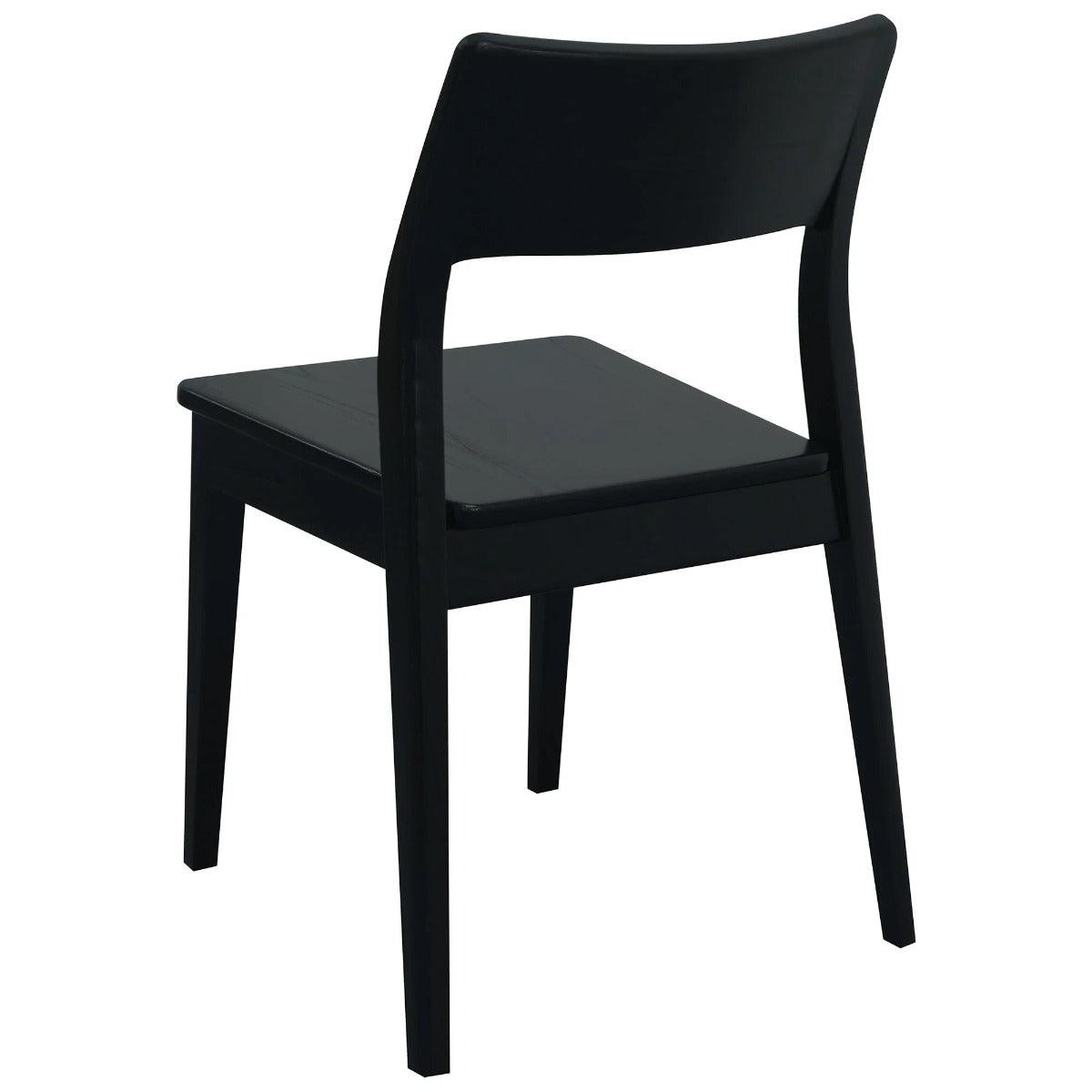 PROVIDENCE SOLID OAK DINING CHAIRS IN BLACK SET OF 2