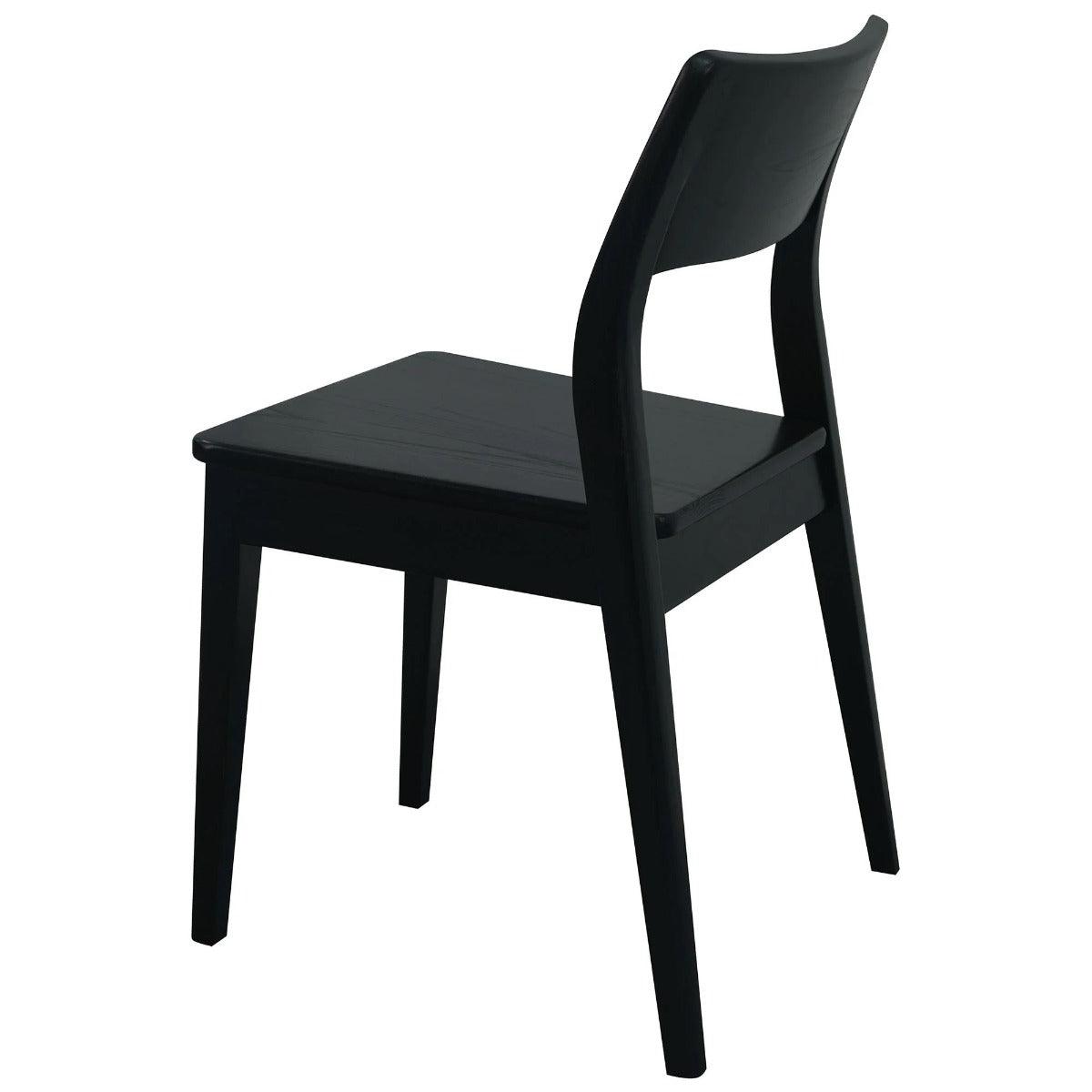 PROVIDENCE SOLID OAK DINING CHAIRS IN BLACK SET OF 2