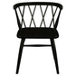 SIERRA SOLID OAK DINING CHAIRS IN BLACK SET OF 2