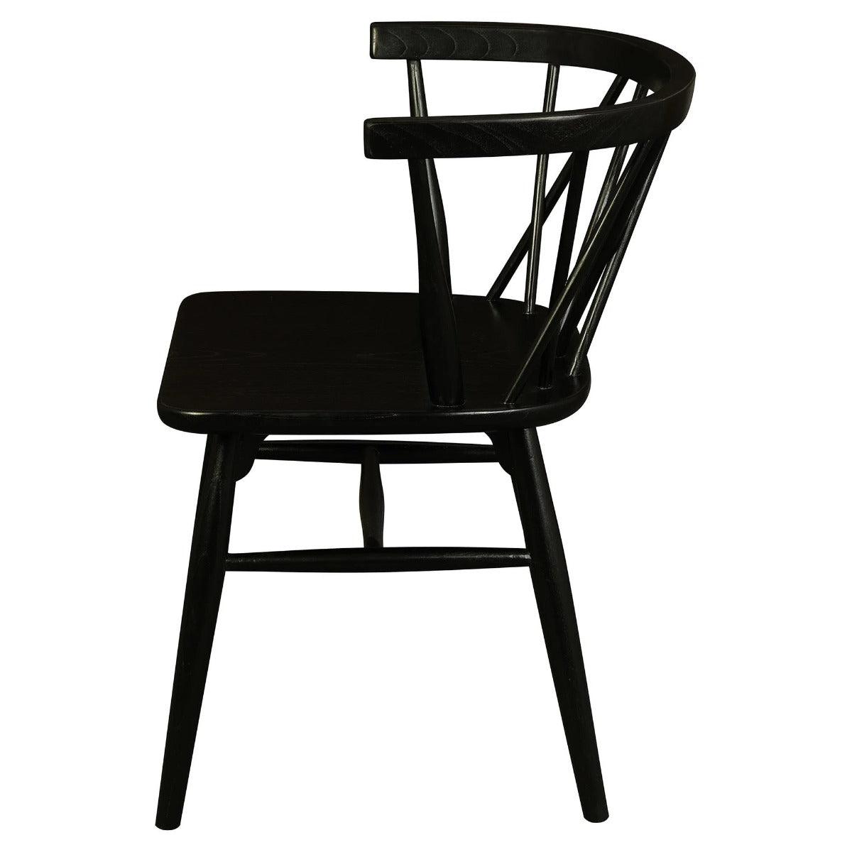 SIERRA SOLID OAK DINING CHAIRS IN BLACK SET OF 2