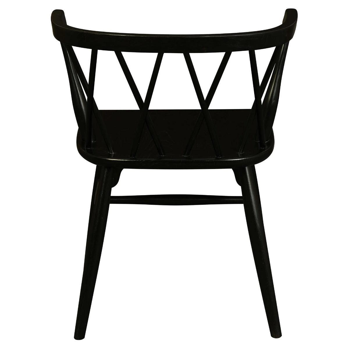 SIERRA SOLID OAK DINING CHAIRS IN BLACK SET OF 2