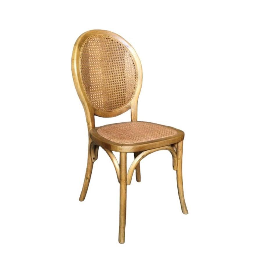 ISLANDER RECYCLED ELM TIMBER DINING CHAIR OPEN RATTAN WEAVE NATURAL 44X55X95(H) CM - MyChocolateWood