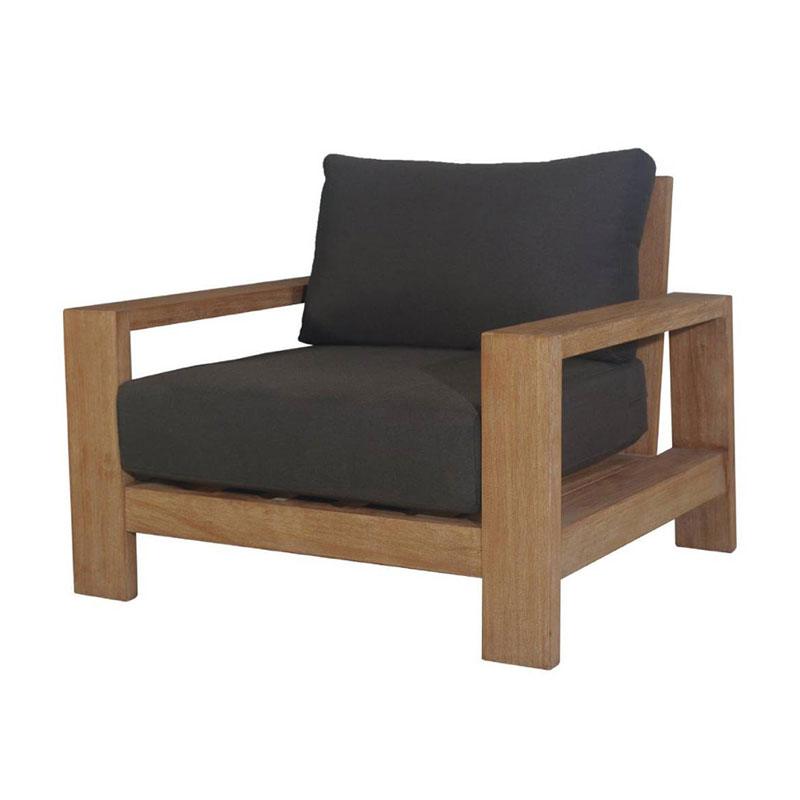 ALANYA HAMPTONS OUTDOOR ARMCHAIR/SOFA CHAIR EUCALYPTUS FRAME DARK CHARCOAL