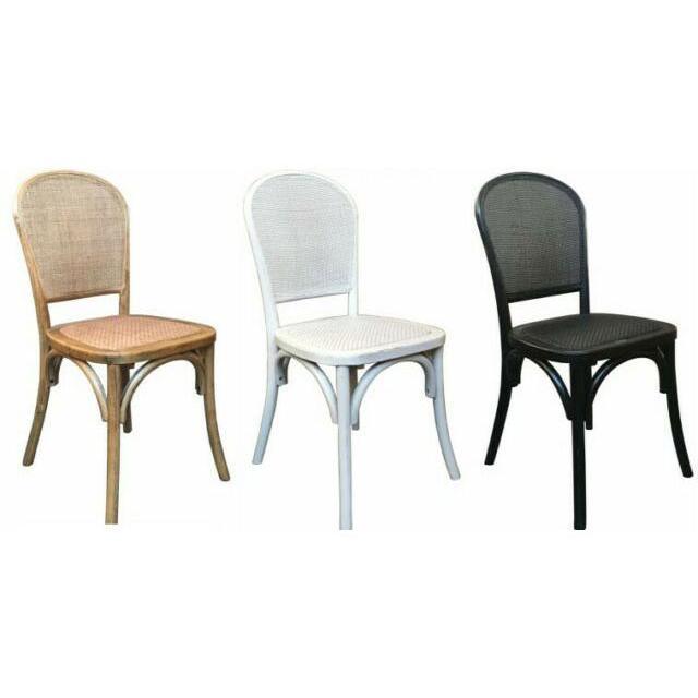 TAHITI CONTEMPORY DINING CHAIR RADIO RATTAN WEAVE WHITE BLACK OR NATURAL
