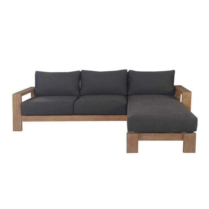 ALANYA HAMPTON OUTDOOR 3-SEATER REVERSIBLE CHAISE SOFA EUCALYPTUS/DARK CHARCOAL