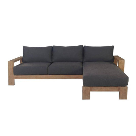 ALANYA HAMPTON OUTDOOR 3-SEATER REVERSIBLE CHAISE SOFA EUCALYPTUS/DARK CHARCOAL