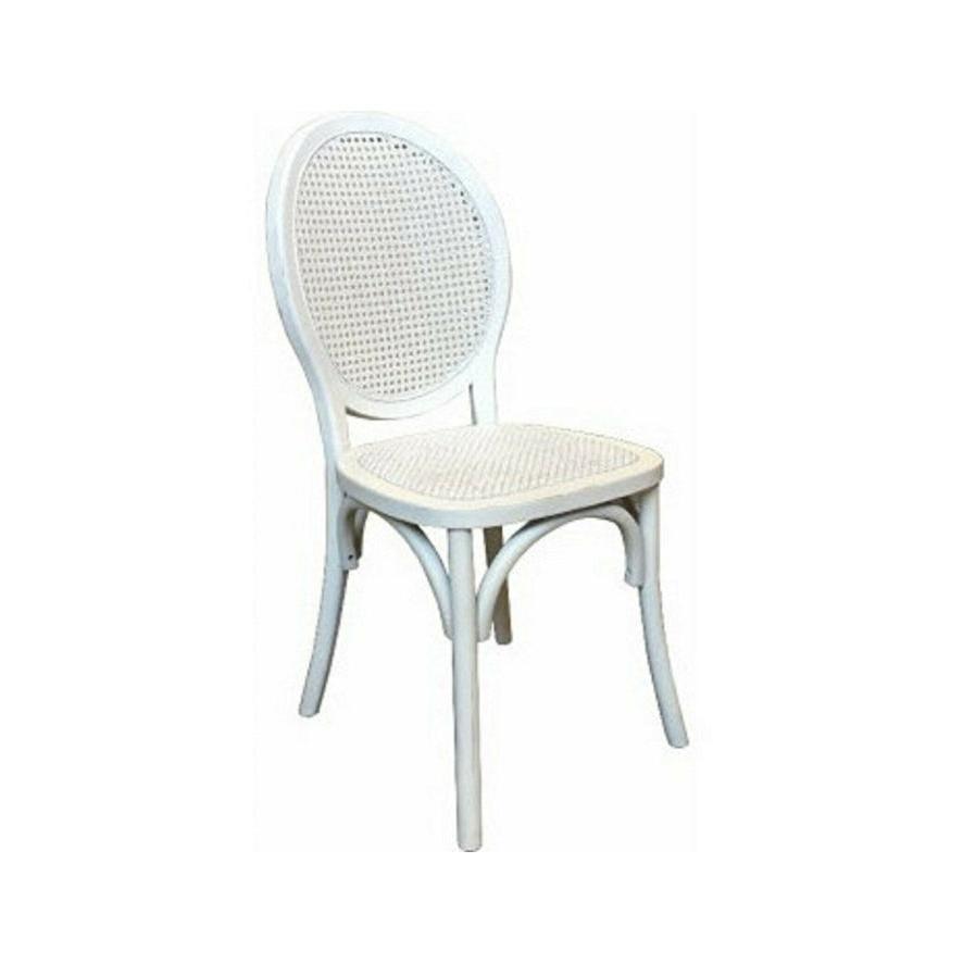 ISLANDER DINING CHAIR OPEN RATTAN WEAVE WHITE 44X55X95(H) CM