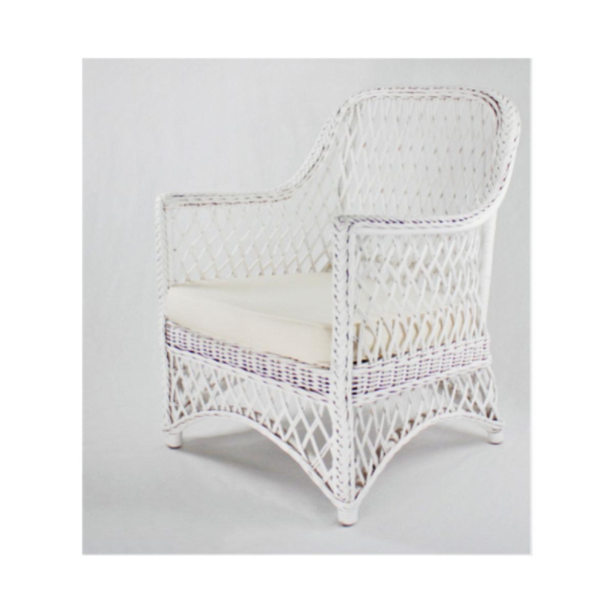 ESTELLA WHITE RATTAN LOUNGE CHAIR ACCENT CHAIR/ ARMCHAIR /EASYCHAIR