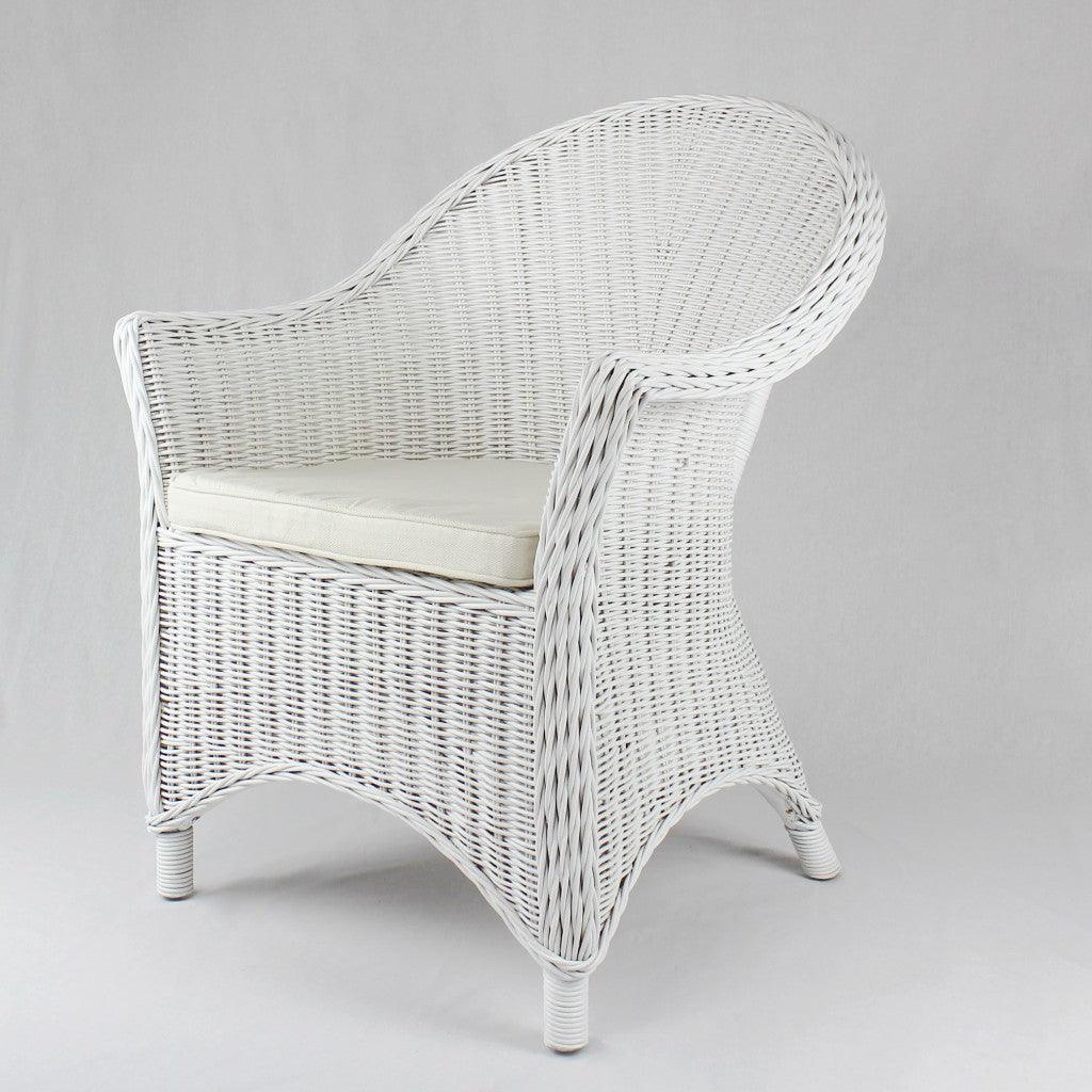 SCARLETT WHITE RATTAN LOUNGE CHAIR/ ACCENT CHAIR/ ARMCHAIR /EASY CHAIR
