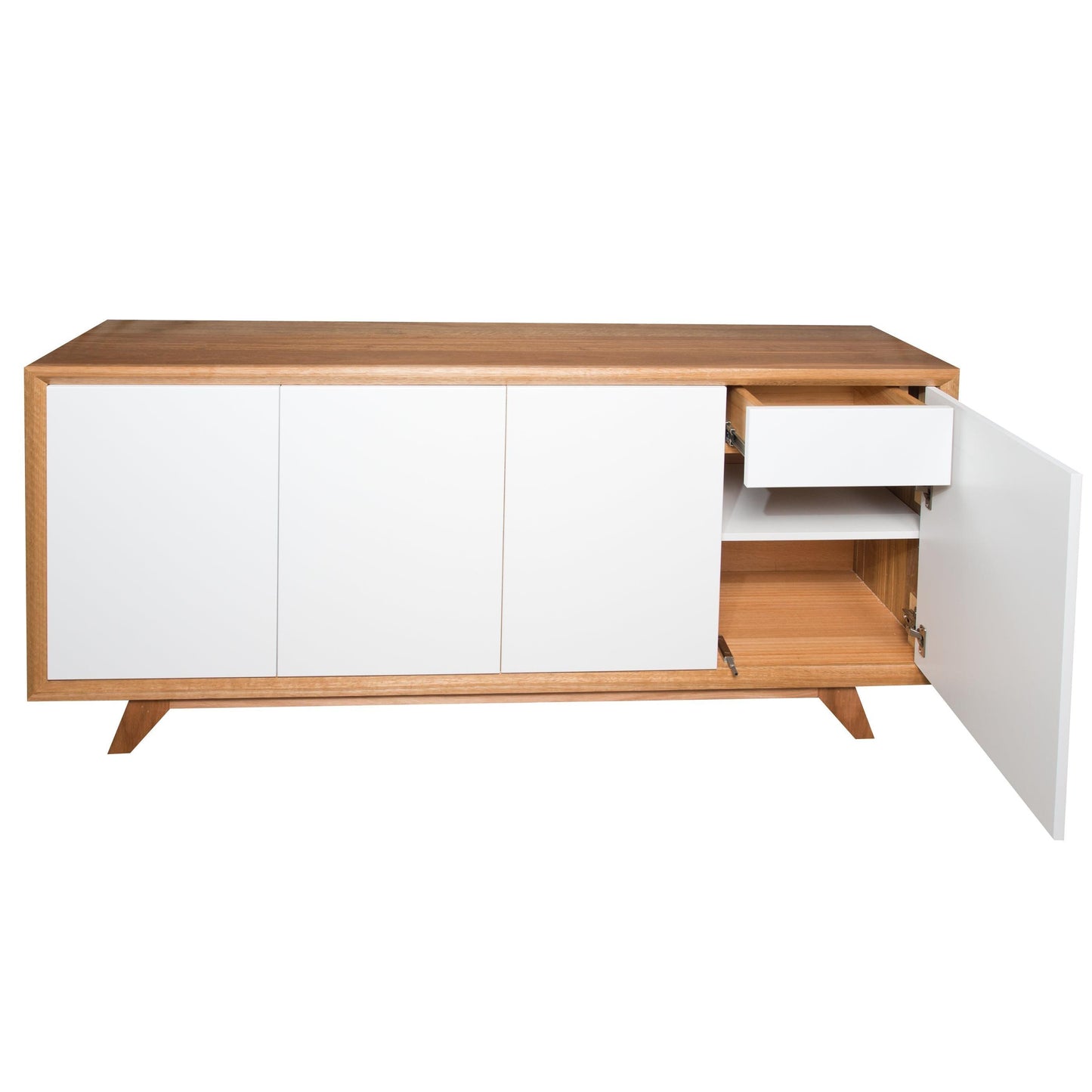 MELLISA BUFFET/SIDEBOARD IN TASSIE OAK WITH 4 POLYURETHANE DOORS - AUSTRALIAN CUSTOM MADE