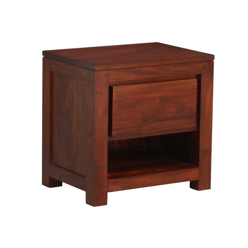 TANAKA SOLID MAHOGANY SINGLE DRAW BEDSIDE TABLE IN MAHOGANY