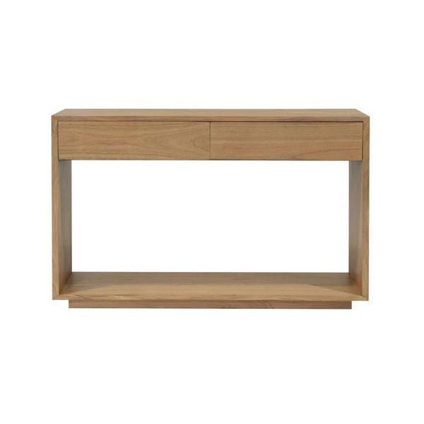 CARDEW SOLD WHITE CEDAR TIMBER CONSOLE TABLE/HALL TABLE 2 DRAWERS IN NATURAL