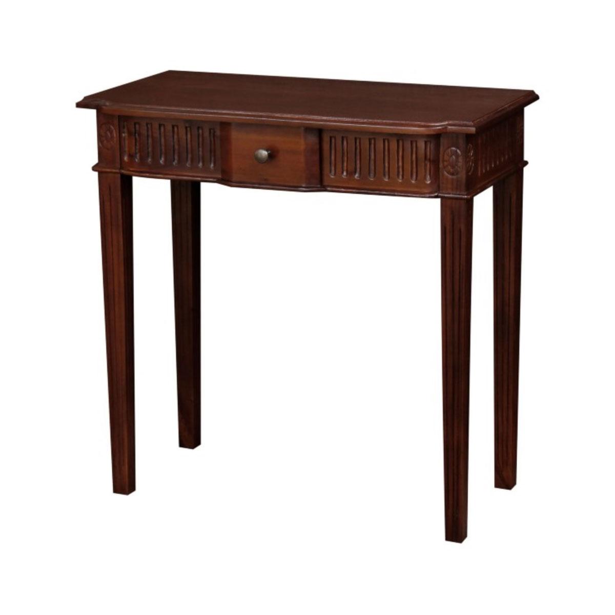 ELLIS SOLID MAHOGNAY TIMBER HALL TABLE 800CM - MAHOGANY