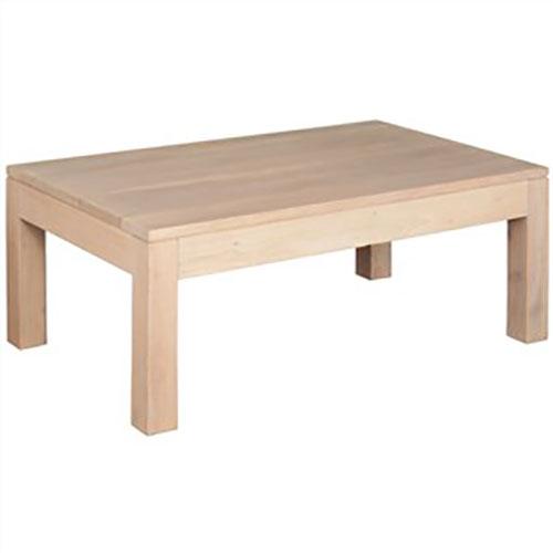 TANAKA SOLID MAHOGANY CONTEMPORARY COFFEE TABLE IN WHITE WASH