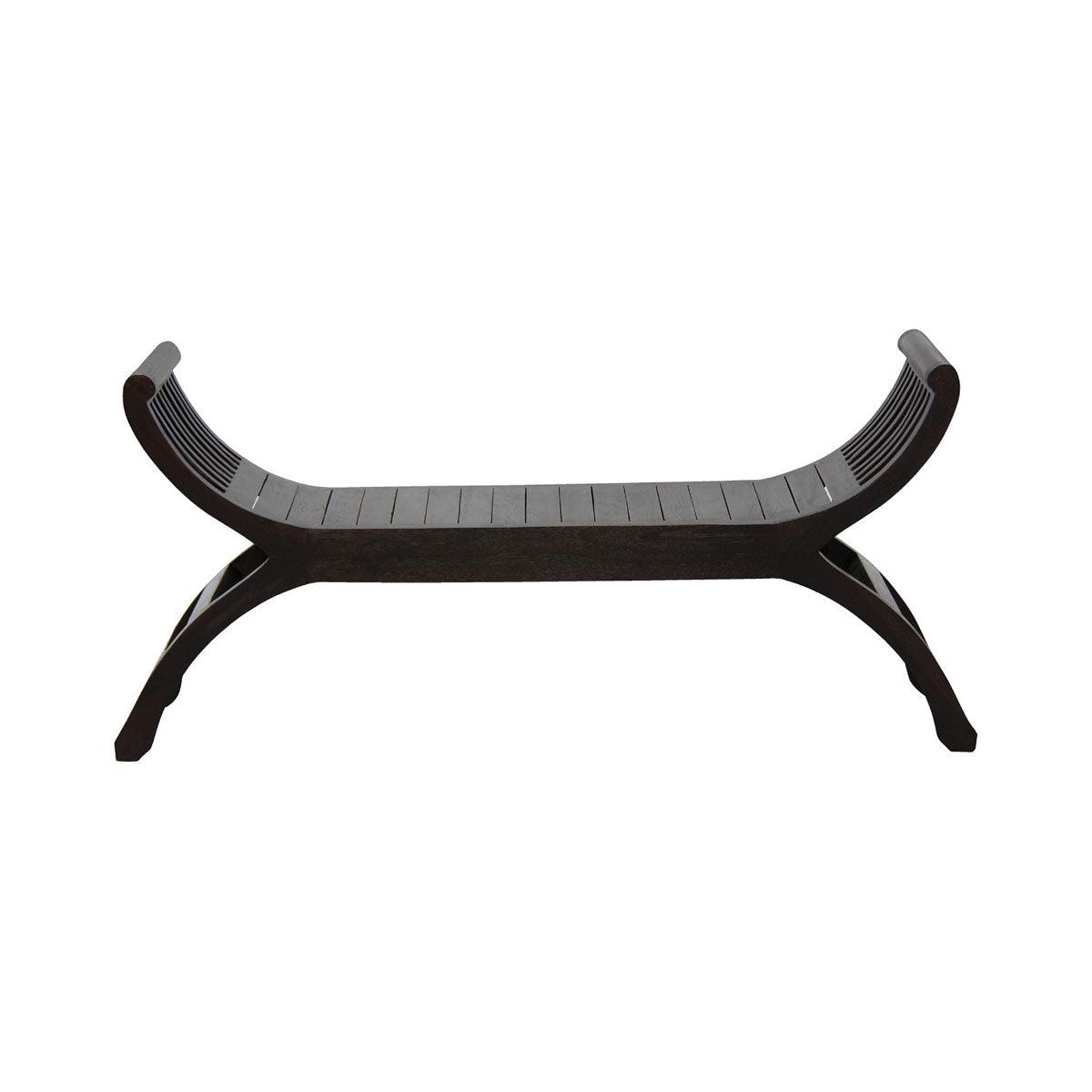 CHENGLEI OPIUM STYLE LEG FULL TIMBER 2-SEATER BENCH IN CHOCOLATE