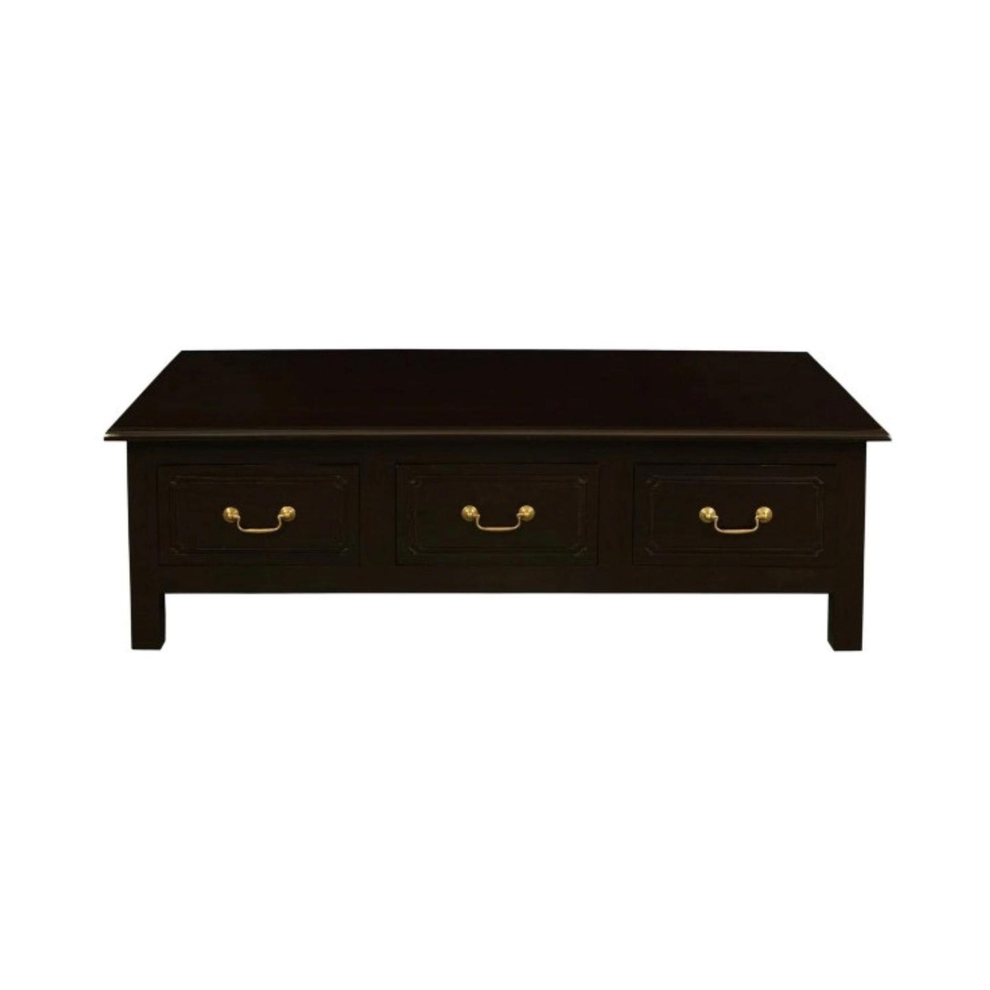 NERIN SOLID MAHOGANY 6 DRAWERS RECTANGULAR COFFEE TABLE IN CHOCOLATE
