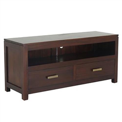Milan Solid Mahogany 2 Drawer 120cm Entertainment Unit in Mahogany